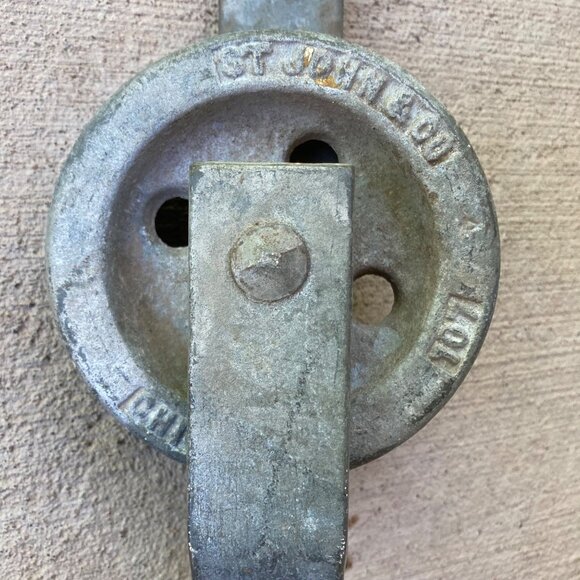 Vintage St John & Co Meat Hook w/ Pulley & Armour Meat Hook Galvanized 59X - Picture 6 of 8